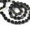 Natural Black Spinel Smooth Coin Beads Strand Length 14 Inches and Size 6.5mm to 7mm approx.